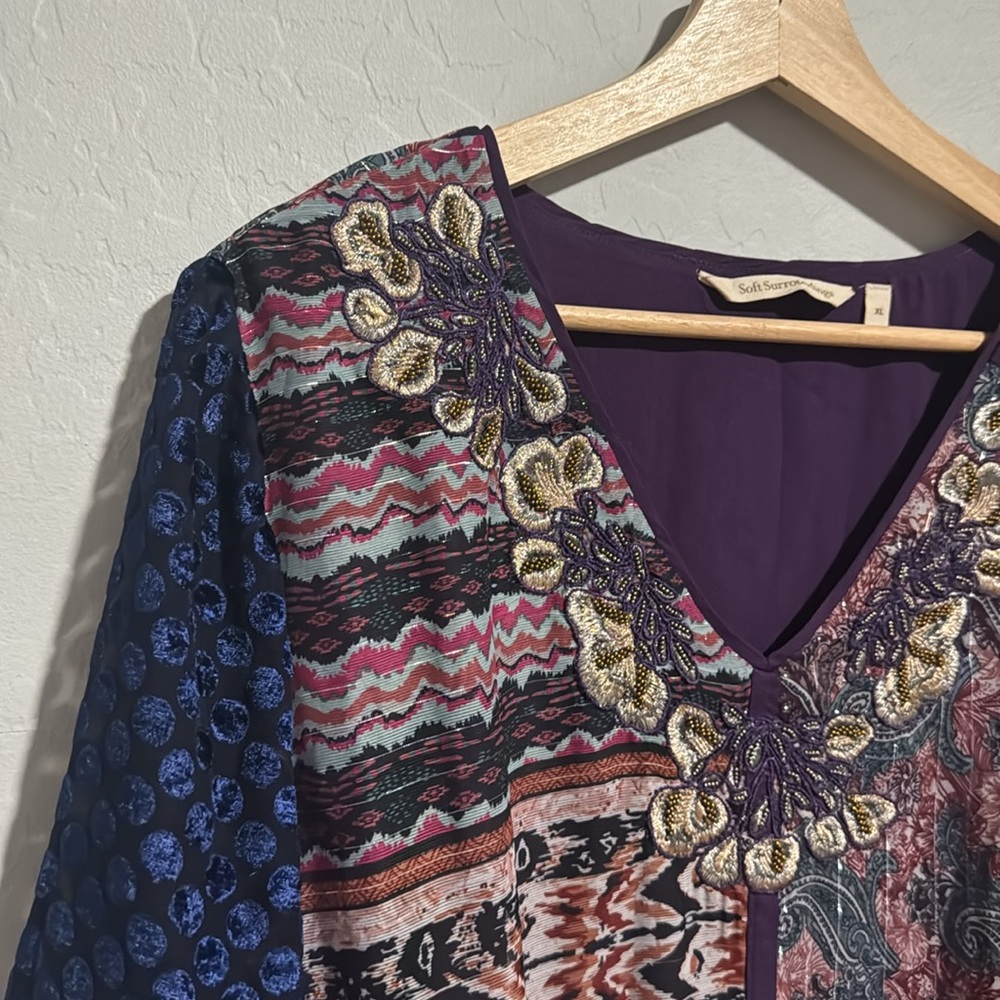 Soft Surroundings Patchwork Gem Tunic Extra Large - image 2
